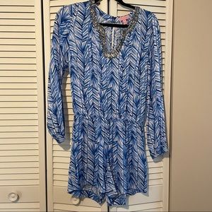Lilly Pulitzer Long Sleeve Embellished Romper